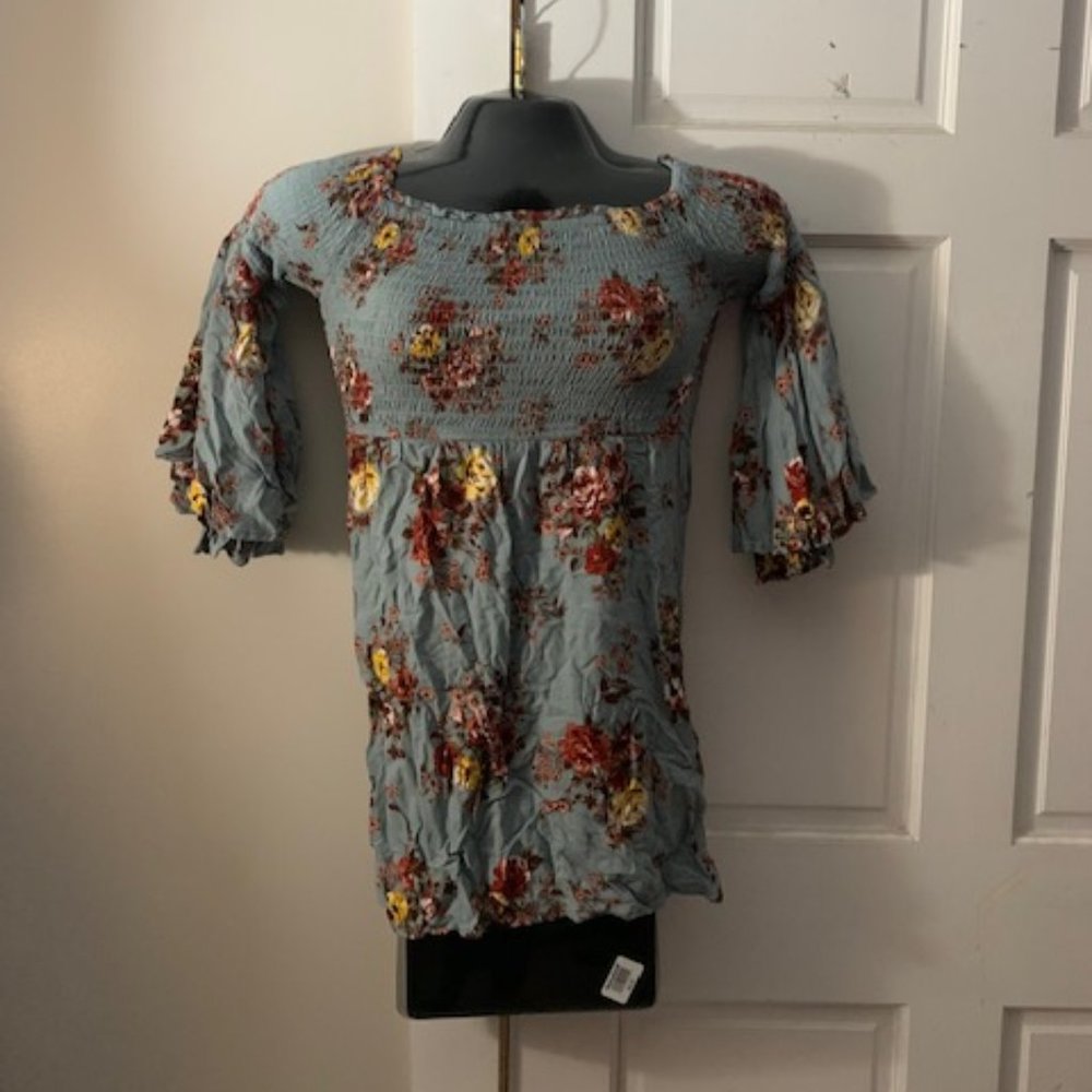 Blue Rain XXS Green Floral Dress